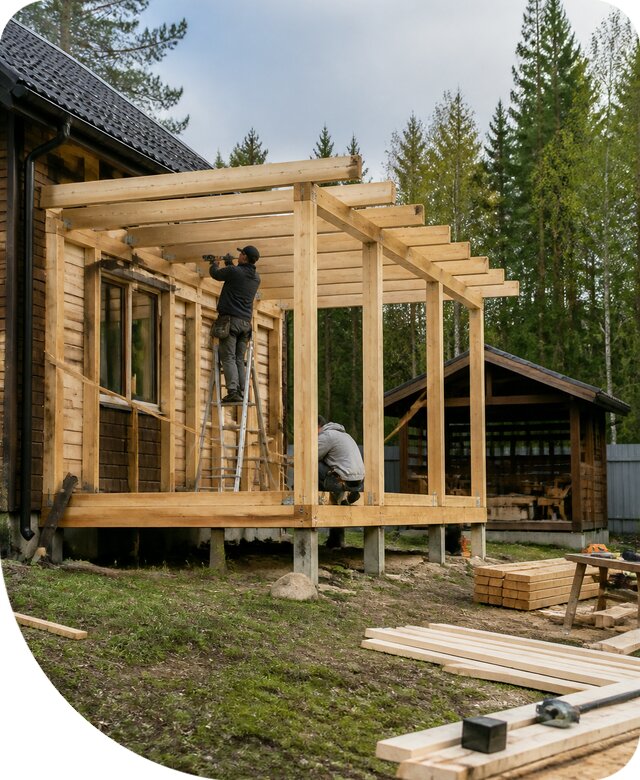 Строительство пристроек и построек на участке в Апшеронске